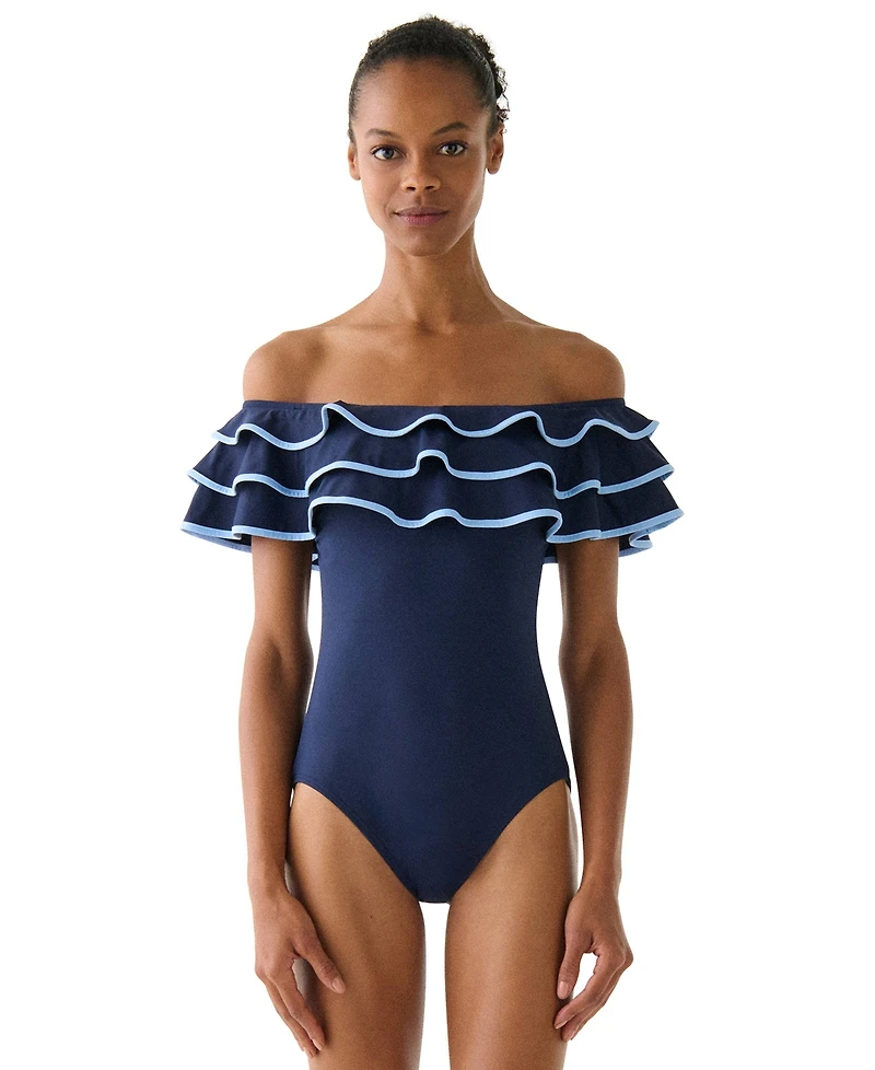 Kate Spade Women's Ruffle One-Piece Swimsuit