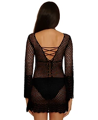 Becca Women's Treasure Island Crochet Knit Swimsuit Sweater