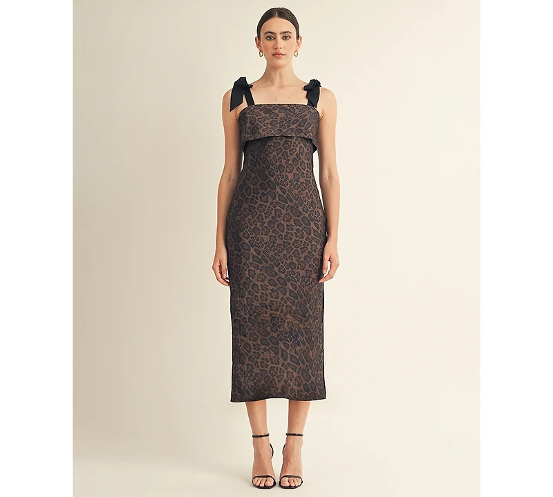 Arose Studio, Inc Women's Annelise Square Neck Tie Strap Midi Dress