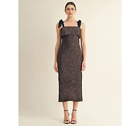 Arose Studio, Inc Women's Annelise Square Neck Tie Strap Midi Dress