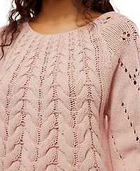 Free People Women's Sandre Cable-Knit Sweater