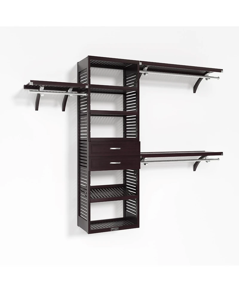 John Louis Home Solid Wood Walk-In Closet Organizer with 2 Drawers