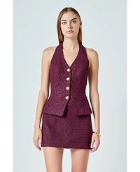 endless rose Women's Tweed Halter Vest