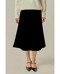 endless rose Women's Velvet Circle Midi Skirt