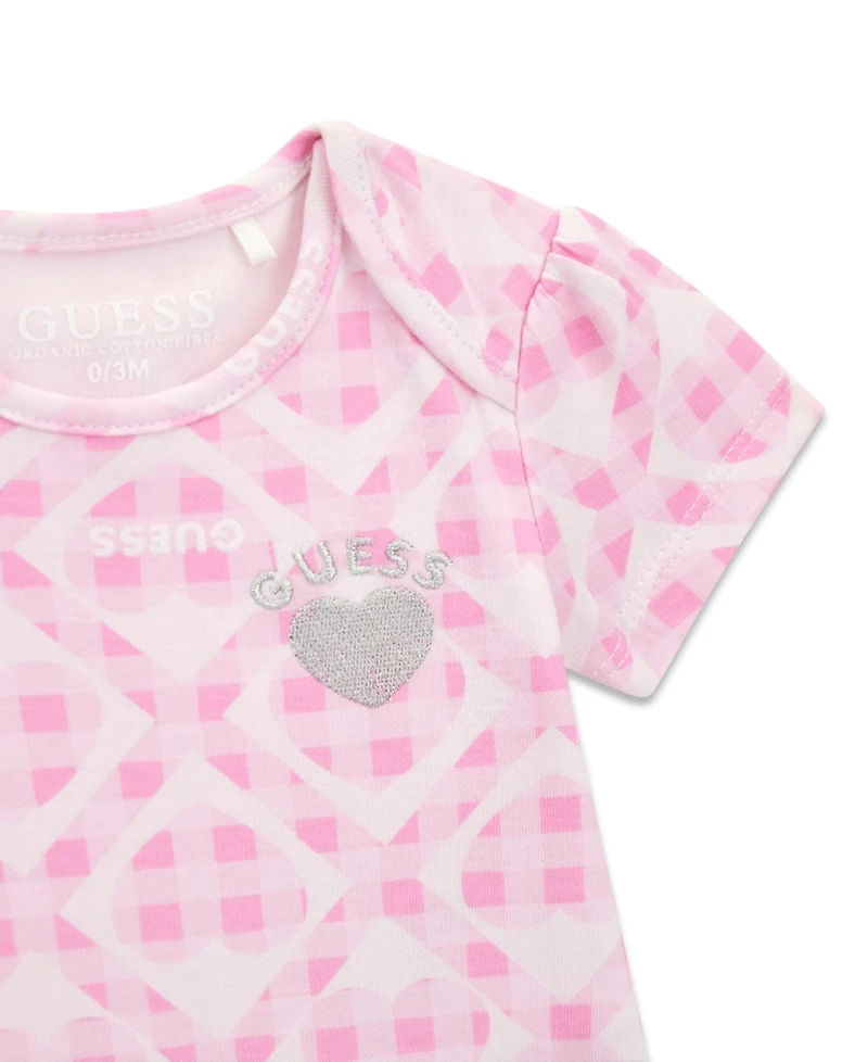 Guess Baby Girls Short-Sleeve Bodysuit, Long-Sleeve Bodysuit and Sweatpants, 3-Piece Set