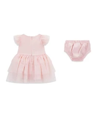 Guess Baby Girls Short-Sleeve Ponte Dress with Matching Diaper Cover