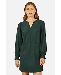 Yumi Women's Long Sleeve V-Neck Mini Dress