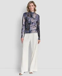 Dkny Women's Printed Long Sleeve Sweater