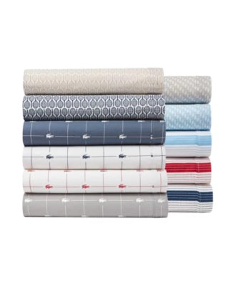 Lacoste Home Printed Cotton Percale Sheet Sets