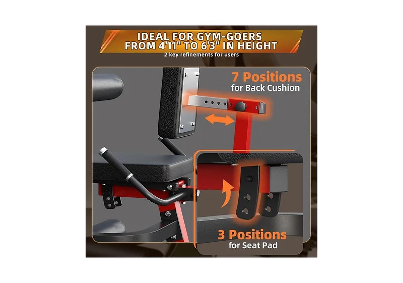 Aecojoy Leg Extension and Curl Lower Body Workout Machine, Heavy Duty Adjustable Leg Rotary Extension Plate Loaded Fitness Equipment