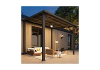 Aecojoy 10'X8' Hardtop Gazebo Outdoor Pergola Lean to Metal Pergolas