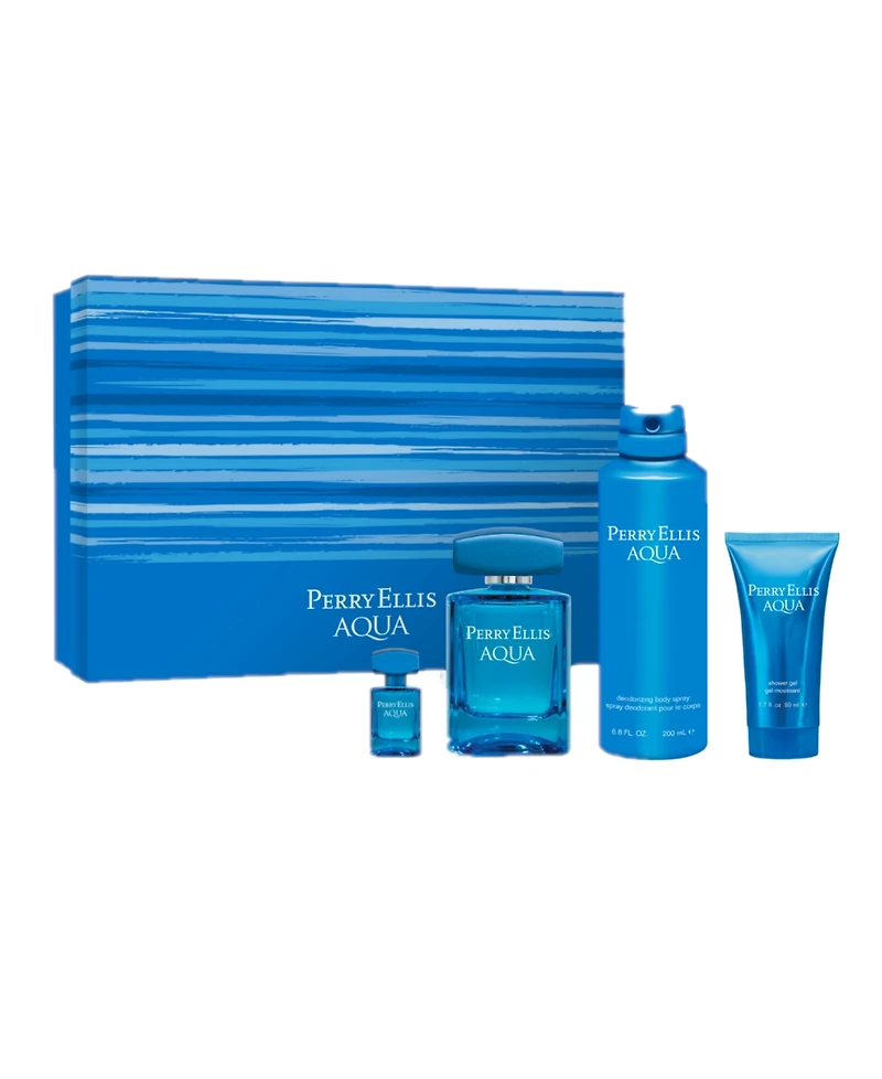 Perry Ellis Aqua 4-Pc. Eau De Toilette, Shower Gel and Body Spray Gift Set