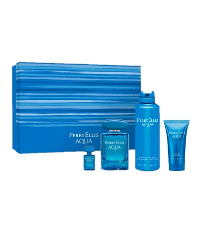Perry Ellis Aqua 4-Pc. Eau De Toilette, Shower Gel and Body Spray Gift Set