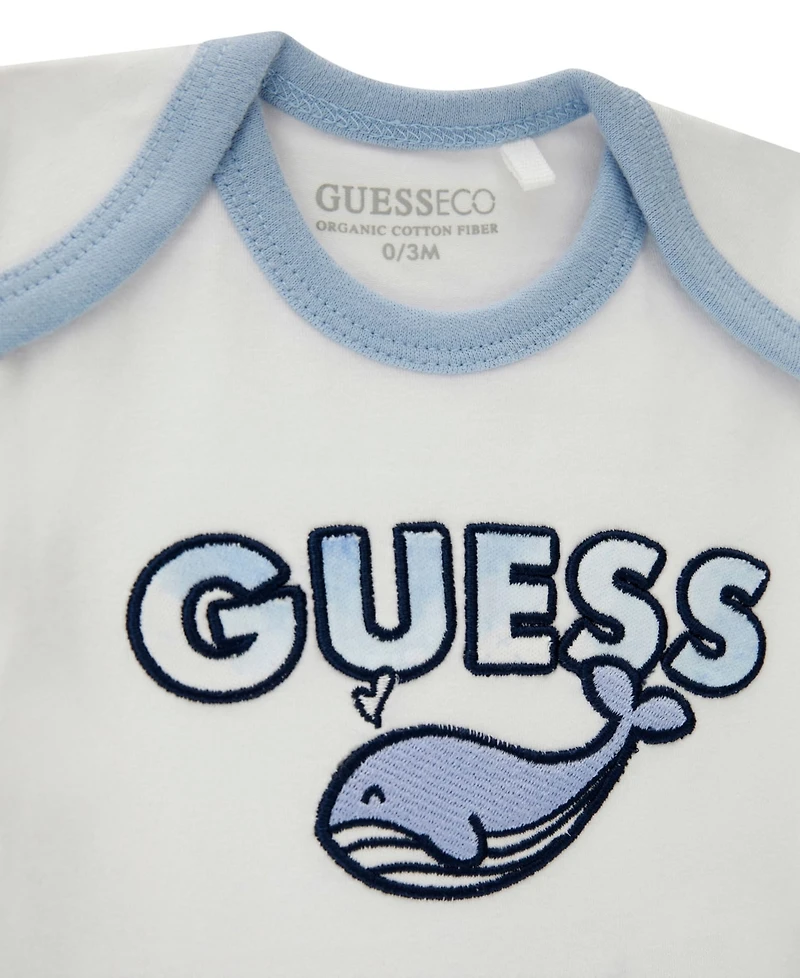 Guess Baby Boys Long-Sleeve Bodysuit, Short-Sleeve Bodysuit and Pants, 3-Piece Set