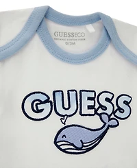 Guess Baby Boys Long-Sleeve Bodysuit, Short-Sleeve Bodysuit and Pants, 3-Piece Set