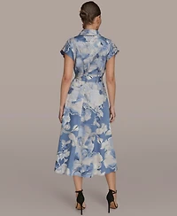 Donna Karan New York Women's Collared Short-Sleeve Dress