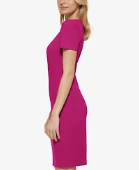 Calvin Klein Women's Short-Sleeve Scuba Sheath Dress