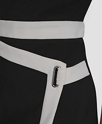 Dkny Women's Short-Sleeve Jewel Neck Scuba Crepe Dress