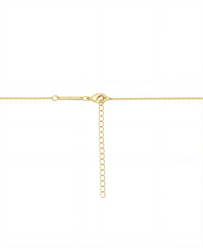 Unwritten Mother Of Pearl Inlay Cubic Zirconia Heart Necklace with Extender