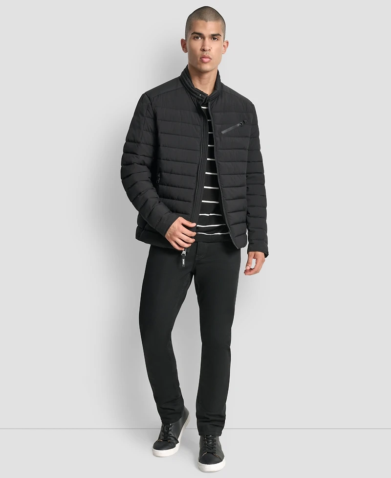 Dkny Men's Moto Quilted Puffer Jacket