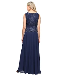 Alex Evenings Women's Boat Neck Embroidered Dress