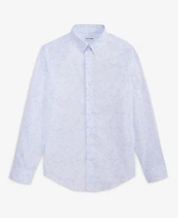 Calvin Klein Boys' 8-20 Dotted Floral Print Dress Shirt