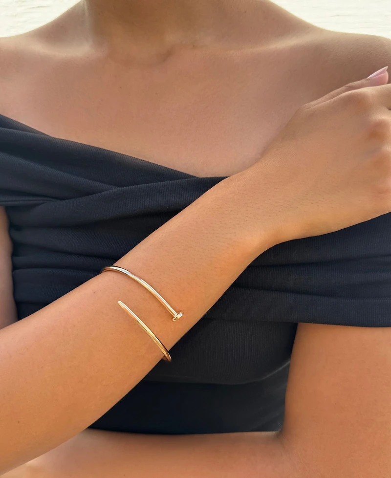 Adornia Gold Thin Nail Cuff Bracelet