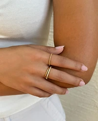 Adornia Gold Cz 3-Band Eternity Band Set