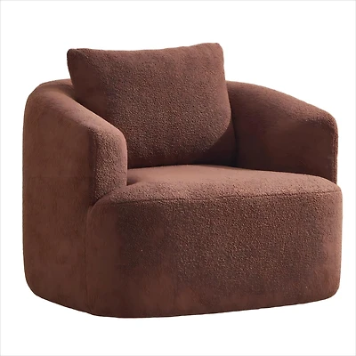 Boyelliving Mid-Century Modern Accent Chair, Armchair Living Room Chair, Comfy Single Sofa Chair, Polyester Fabric Chair for Living Room