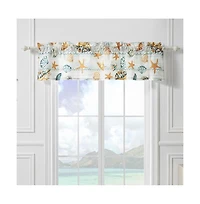 Greenland Home Fashions Kona Luxurious 3" Rod Pocket Window Valance 84" x 16" Ocean