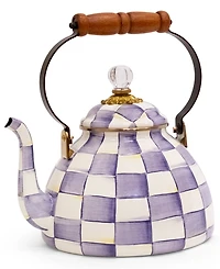 MacKenzie-Childs Violet Check 120 oz. Handmade Tea Kettle