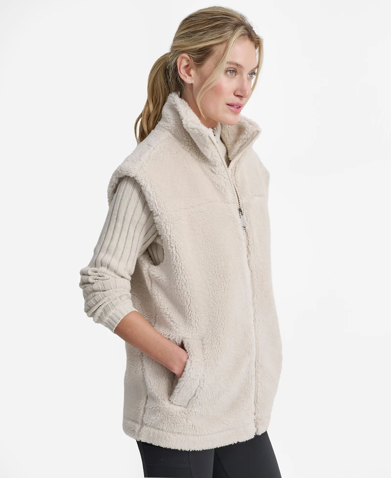 Dkny Women's Long Line Front Zipper Vest