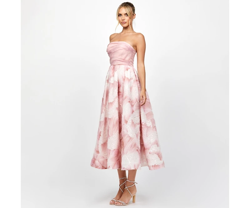 Bariano Women's Strapless, Midi, Elegant Dress