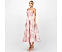 Bariano Women's Strapless, Midi, Elegant Dress