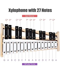 Sugift 27 Note Glockenspiel Xylophone with 2 Rubber Mallets