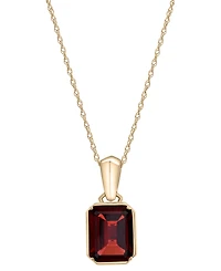 Macy's Garnet (2-5/8 ct. t.w.) Drop Pendant Necklace in 14k Yellow Gold