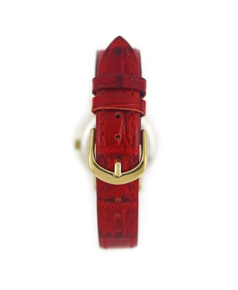 Peugeot Unisex Quartz Novelty Santa Claus Watch, Red Leather Strap, 34mm Round Case