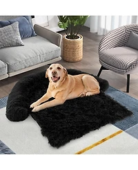 Sugift Plush Calming Dog Couch Bed with Anti-Slip Bottom-l