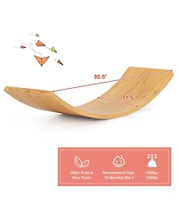 Sugift 35.5 Inch Wooden Wobble Balance Board for Toddler and Adult