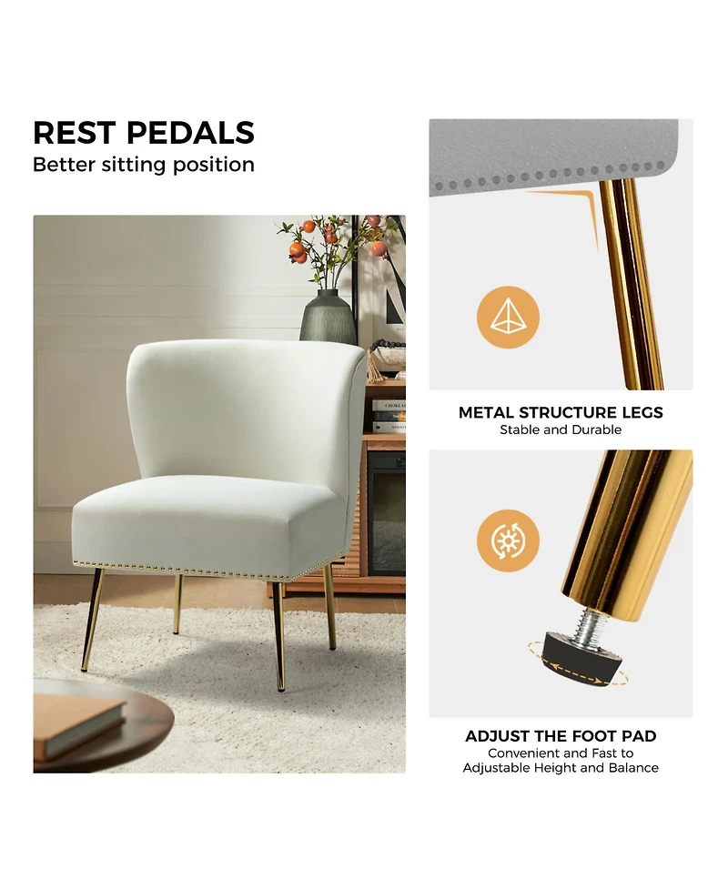 Hulala Home Contemporary Pastene Accent Chair with Nailhead Trim