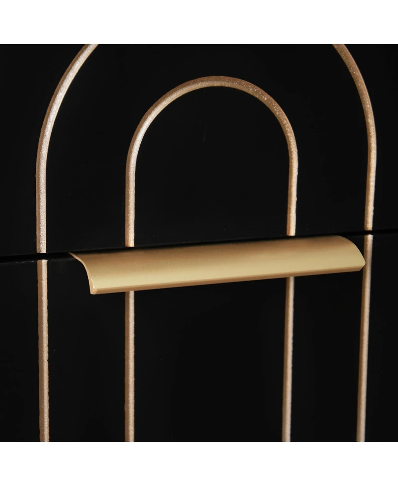 Casainc Carved Storage Cabinet with 6 Drawer and Metal Handles