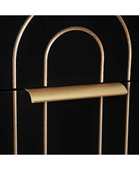 Casainc Carved Storage Cabinet with 6 Drawer and Metal Handles