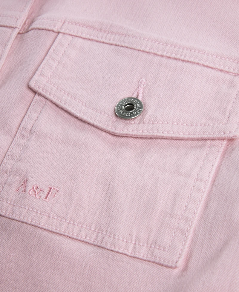 abercrombie kids Girls Spread Collar Cropped Jacket