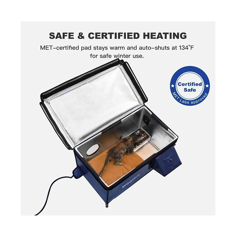 Flagship Outdoor Heated Cat House — Navy Blue