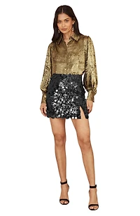 Yumi Women's Big Sequin Mini Skirt