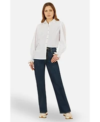 Yumi Women's Lace Trim Shirt