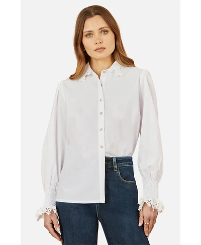 Yumi Women's Lace Trim Shirt