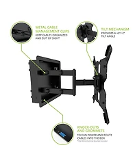 Kanto R400 Pro Series Recessed In Wall Full Motion Tv Mount for 35"-65" TVs