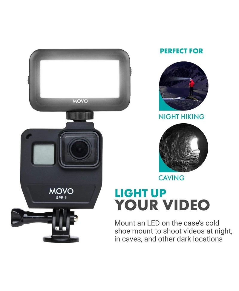 Movo Gpr-5 Media Housing Case Compatible with GoPro HERO5, HERO6, HERO7