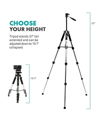Movo Mv-T5 Full-Size Aluminum Tripod with Video Pan Head